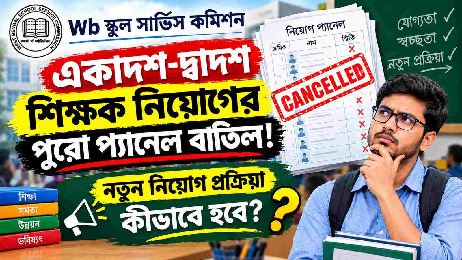 wbssc class 11 12 teacher recruitment panel cancelled